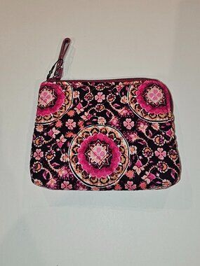 NWT Vera Bradley Coin Purse Raspberry Medallion Bag Tote Wallet Cosmetic Makeup